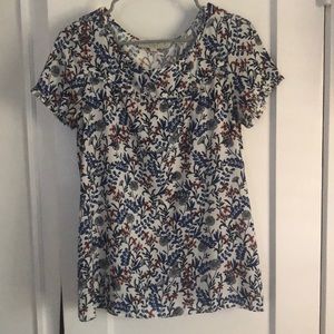 Loft, size medium, multi color floral blouse